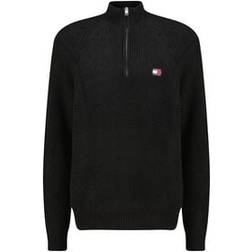 Tommy Jeans Tjm Reg 1/4 Zip Raglan Badge - Black
