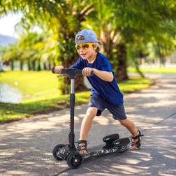 Homcom 3 Wheel Kids Kick Scooter for Toddler Black