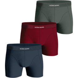 Björn Borg Premium Cotton Stretch Boxer 3-pack - Green/Red/Navy Blue