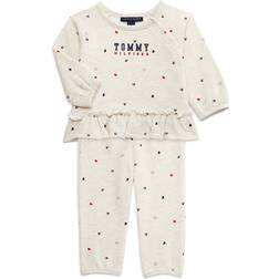 Tommy Hilfiger Girl's Heart Fleece Top & Pants Set 2-piece - Oatmeal Print