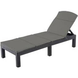 Keter Adjustable Sun Lounger With Cushion - Graphite Grey - One Size
