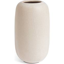 Habitat Large Ribbed Ceramic - Natural Vase 27cm