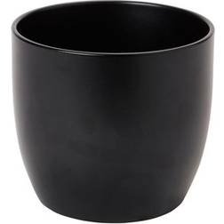 Verve Black Ceramic Circular Plant Pot 14.4 cm H 12.5 cm 1.4 L