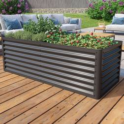 Primeyard Odlingslåda 180 x 75 x 60 cm Stål Antracit GFPV00813