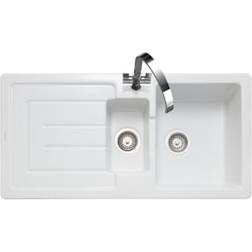 Rangemaster Fire Clay 1.5 Bowl Ceramic Inset Kitchen Sink