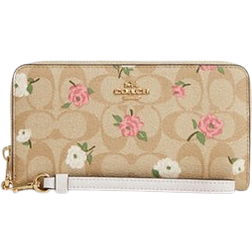 Coach Long Zip Around Wallet In Signature Canvas With Floral Print - Multi