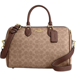 Coach Rowan Large Satchel Bag In Signature Canvas - Gold/Tan/Brown