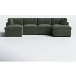 Wade Logan Annai Green Sofa 129" 6 6 Seater