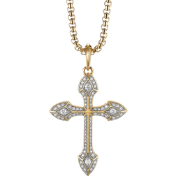 David Yurman Gothic Cross Amulet - Gold/Diamonds