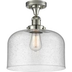 Innovations Lighting X-Large Bell Polished Nickel/Seedy Ceiling Flush Light 12"