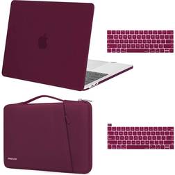 MOSISO Compatible With MacBook Pro 13 inch Case M2 2024, 2023, 2022-2016 A2338 M1 A2251 A2289 A2159 A1989 A1708 A1706, Plastic Hard Case & 360 Protective Sleeve Bag & Keyboard Skin