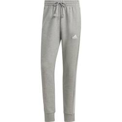 Adidas Essentials French Terry Tapered Cuff 3 Stripes Joggers - Medium Grey Heather/White