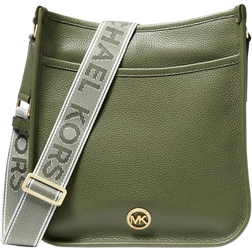 Michael Kors Luisa Large Pebbled Leather Messenger Bag - Smokey Olive