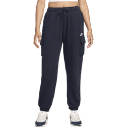 Nike Sportswear Club Fleece Women's Mid Rise Oversized Cargo Sweatpants - Obsidian/White