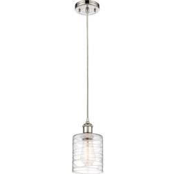 Innovations Lighting Cobbleskill Deco Swirl/Polished Nickel Pendant Lamp 5"