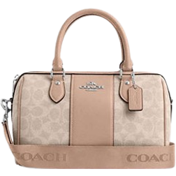 Coach Rowan Satchel Bag In Signature Canvas - Silver/Sand/Taupe