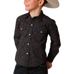 Roper Boy's Foulard Print Western Shirt - Black & White (200-666696)