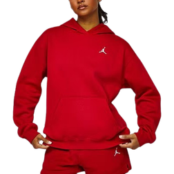 Nike Jordan Brooklyn Fleece Women's Pullover Hoodie - Gym Red/White