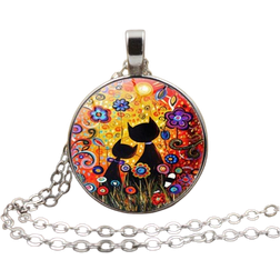 Onbuy Romantic Cute Cat Necklace - Silver/Multicolour