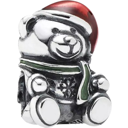 Pandora Christmas Bear Charm - Silver/Green/Red