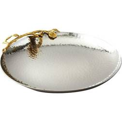 Gilt Gold Leaf & Hammered Steel Finish Round Dinner Plate 1.2" 1.6"