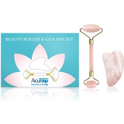 AcuTop Rose Quartz Roller & Gua Sha Massage Set