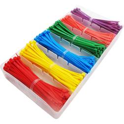 SupeRun Small Colored Zip Ties 4 Inch Kit 480 Packs Cable Ties Multicolor Mix Packed Wire Ties Assortment Red, Yellow, Blue, Green, Pink, Purple