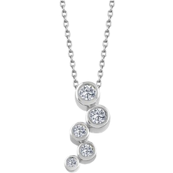 Nuran Tube Pendant - White Gold/Diamonds