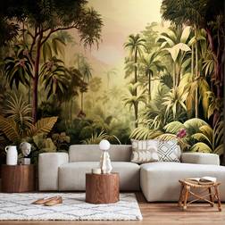 Origin Murals Jungle Trees Mural - Olive - 0.01 x 300 x 240 cm Wall Decor