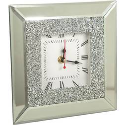 Romimex Glass Silver Horloge de Table 20cm