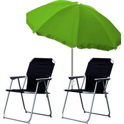 Mojawo 2 x Camping Chair + 1 x Parasol