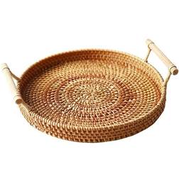 Rattan Round Basket Serving Tray 24cm