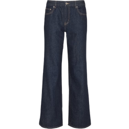 Gina Tricot Low Waist Wide Leg Jeans - Indigo Rinse Wash