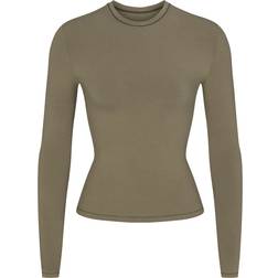 SKIMS Women's Cotton Jersey Long Sleeve T-shirt - Army