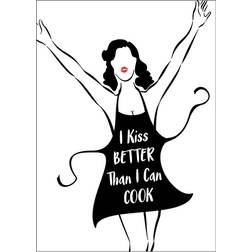 Daells Bolighus I Kiss Better Than I Cook White/Black Plakat 14.8x21cm