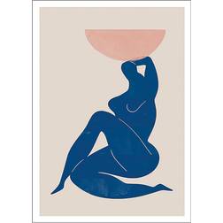 Daells Bolighus Vase And Women Blue/Beige Plakat 30x40cm