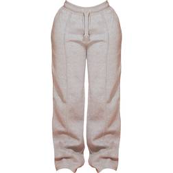 PrettyLittleThing Shape Binded High Waist Wide Leg Sweatpants - Grey Marl