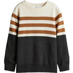 H&M Kid's Cotton Jumper - Dark Grey/Striped (1161567019)