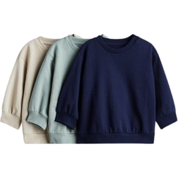 H&M Baby Cotton Sweatshirts 3-pack - Blue (1088057015)