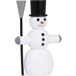 Novoform Snowman with Broom Large White/Black Julepynt 9cm