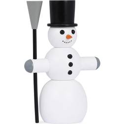 Novoform Snowman with Broom Large White/Black Julpynt 9cm