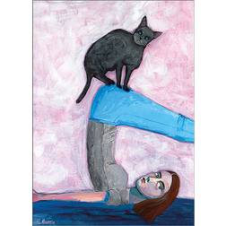 Daells Bolighus Yoga with My Cat Multicolour Plakat 14.8x21cm