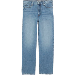 River Island High Waisted Relaxed Straight Leg Jeans - Blue