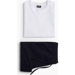 H&M Herr Pyjamas Regular Fit - Marinblå/Vit