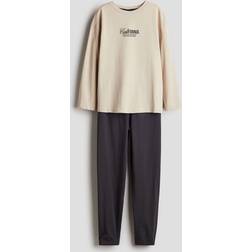 H&M Dreng Natsæt i Bomuldsjersey - Beige