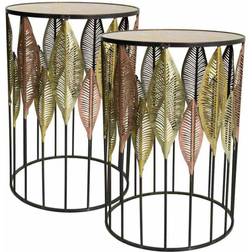 Alexandra House Living Golden Iron Soffbord 47cm 2st