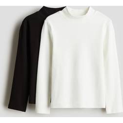 H&M Polo Neck Tops 2-pack - Black/White (0395730062)