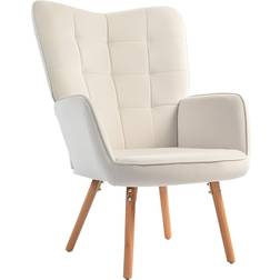 Homcom Modern Accent Cream White Armchair 101cm