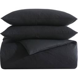Vera Wang Waffle Pique Copripiumino Nero (233.7x223.5cm)