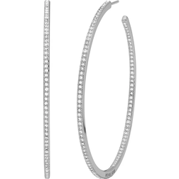 Michael Kors Precious Pave Hoop Earrings - Silver/Transparent